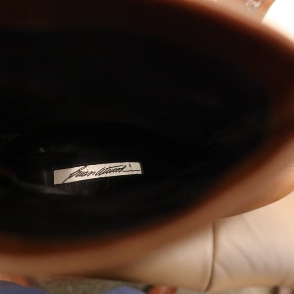 $880 Brian Atwood Angie 120 stiletto boots brown leather Made in Italy size 37 - Picture 11 of 16